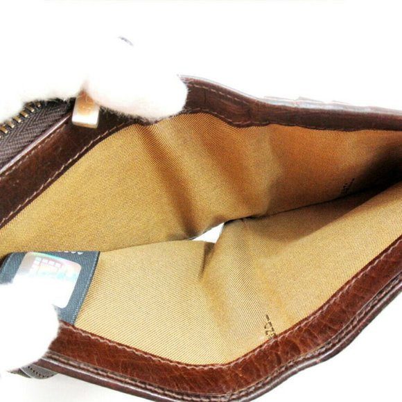 Authentic FENDI Folded Wallet Zucchino Beige Canvas ~ Leather Auth Used - Picture 6 of 9